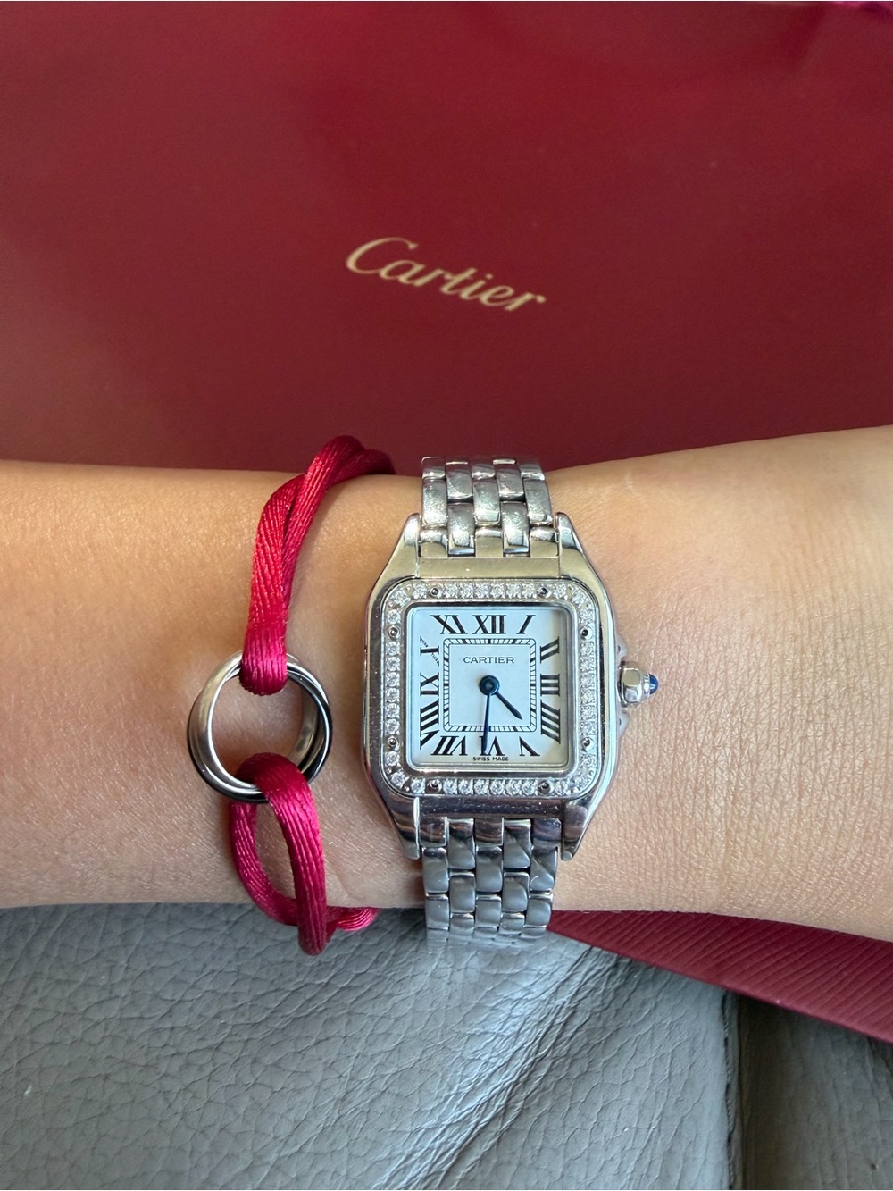 Cartier Panthère de Cartier Quartz Watch Stainless Steel with Diamond Bezel 22
